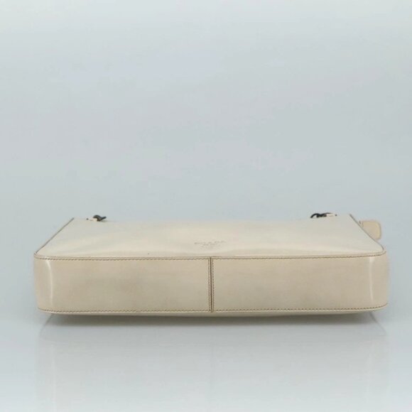 PRADA Chain Shoulder Bag Patent leather Beige Auth 109144 - Picture 7 of 16